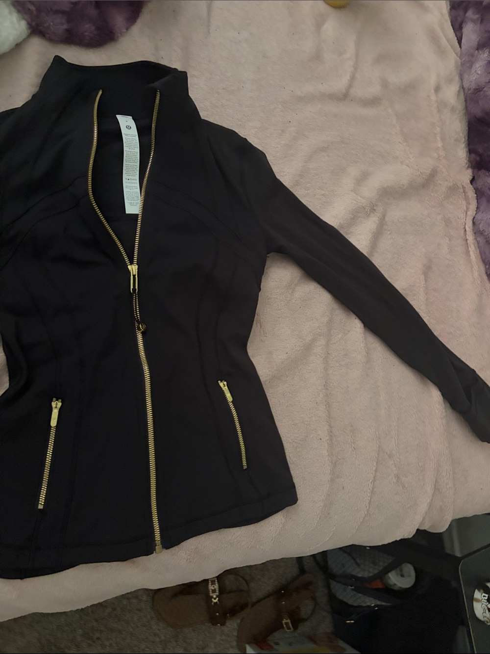 lululemon athletica Black Jacket with Gold Zippers